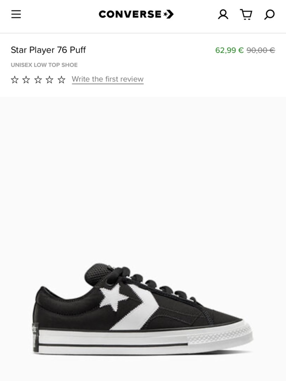 Converse Black & White Star Player Low Top Sneakers